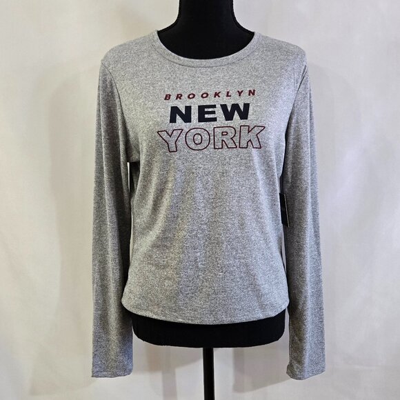 Harper & Ivy "Brooklyn New York" Gray Long Sleeve Top - Picture 5 of 13